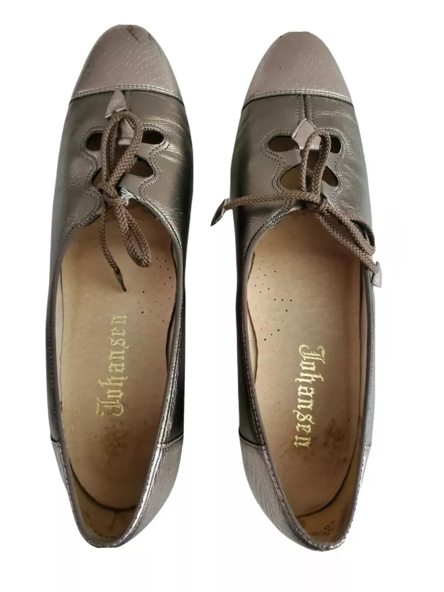 Vintage Johansen Pewter Low Heel Dress Shoes Size 9.5 2A 51822