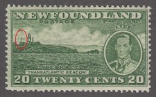 Newfoundland # 240ii Mint Light Hinged Very Fine Extra Smokestack Variety