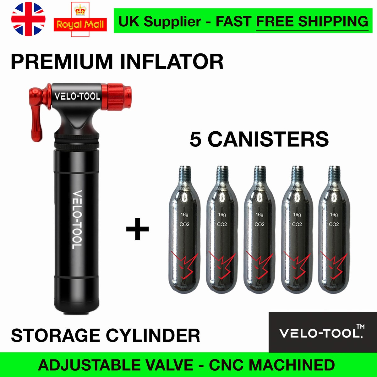 Bike CO2 Pump Velo-Tool™ Tyre INFLATOR Cycling CANISTERS