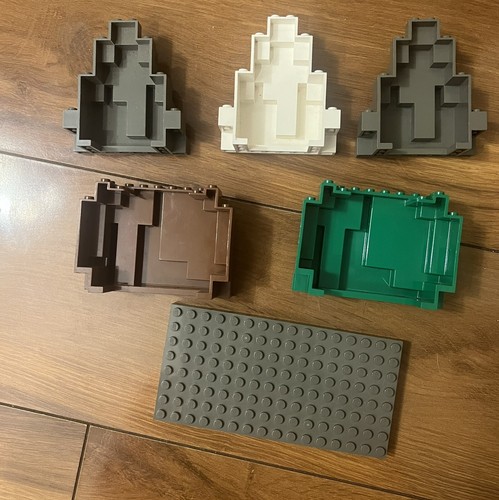 Lego Lot Of Castle Parts Burp Rock Walls vintage green brown white - Picture 4 of 4