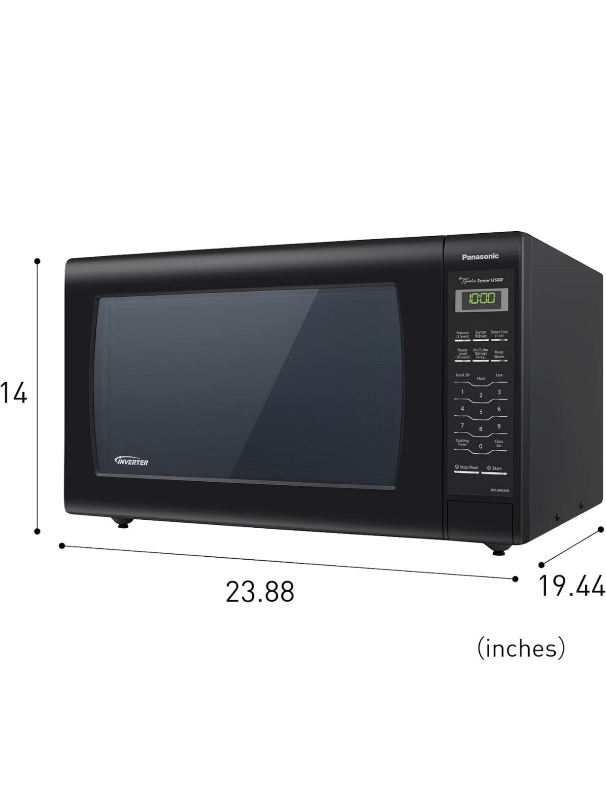 Panasonic NNSN936B 2.2 Cu.Ft. 1250W Countertop Microwave Oven Black