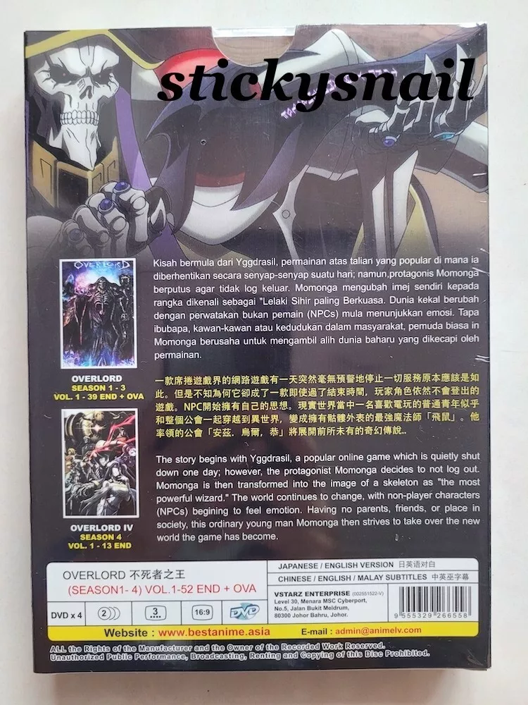 ENGLISH DUBBED Overlord Season 4 (Vol.1-13End) DVD All Region