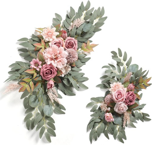 Durable Dusty Pink Faux Silk Flower Swags - Perfect for Weddings & Events - Picture 3 of 8