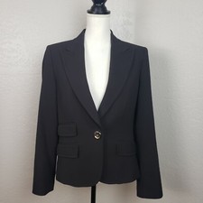 Iceberg Wool Blend Blazer Black One Button Long Sleeve Italian Size 44 Us Medium