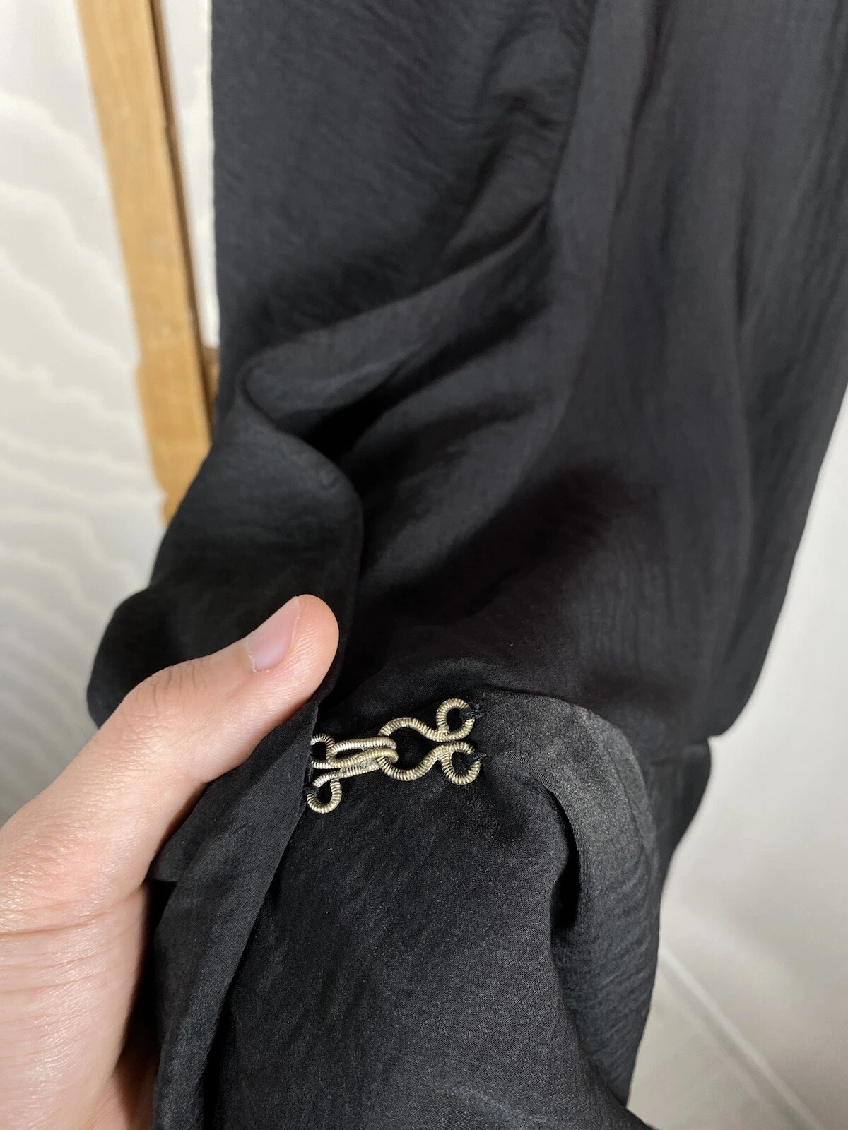 Abito senza maniche Acne Studios raso nero svasato mini taglia M asimmetrico