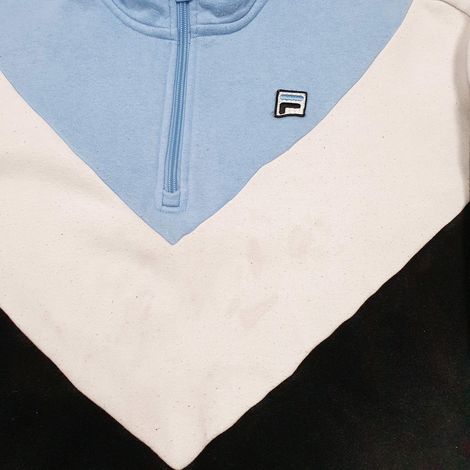 FILA 1/4 Quarter Zip Cotton Blend Jumper Sweatshirt Mens S image 4