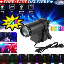 30W Stage Lighting LED RGBW DMX512 Pin Spot DJ Bar Disco Xmas Party Show Light