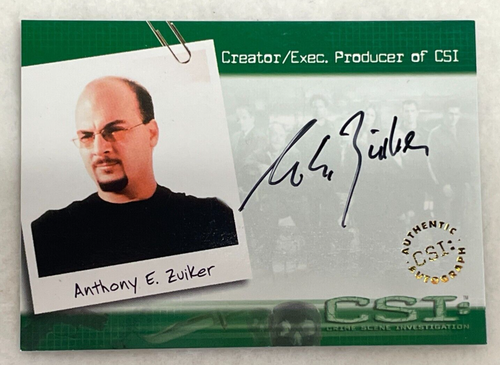 CSI Lot of 2 Autograph Cards Anthony Zuiker & Anne Donahue Strictly Ink 2003 - Picture 2 of 5