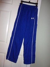 UNDER ARMOUR BOYS YOUTH BLUE ATHLETIC TRACK PANTS  SIZE MD