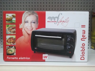 FORNO FORNETTO ELETTRICO NERO 11 LITRI 800W DOPPIO VETRO MELCHIONI DIABLO  NEW | eBay