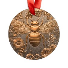 Bee-Inspired Acrylic Ornament, Eco-Friendly Holiday Decoration, Nature Lover