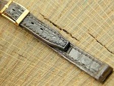 Accutron Vintage NOS Unused 8mm Brown Faux Leather w Gold Tone Buckle Watch Band
