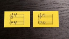 Piano Flash Cards: Musical Key Signatures in Treble and Bass Clefs Laminated 