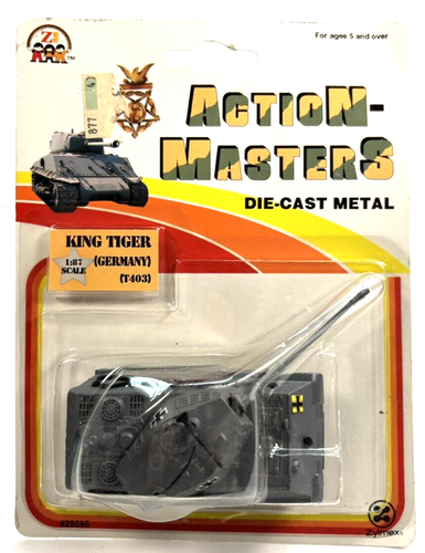 HO ZEE Action Masters Die Cast Metal King Tiger German Tank 1:87 Orig Pac