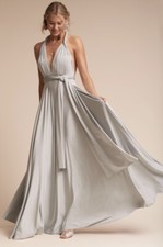 BHLDN Ginger Convertible Maxi Dress Size A - Silver Bridal