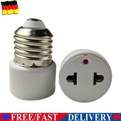 E26/E27 Lamp Holder Converter EU/US Prong Light Socket Outlet for Porch Garage
