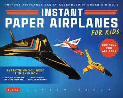 Thumbnail - Instant Paper Airplanes Kit: 12 Pop-out Airplanes You Tape Together