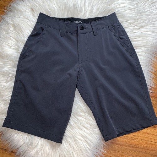 Trunks Boys Size Youth Small Charcoal Gray Nylon-Like Multi-Functional Shorts - Picture 2 of 8