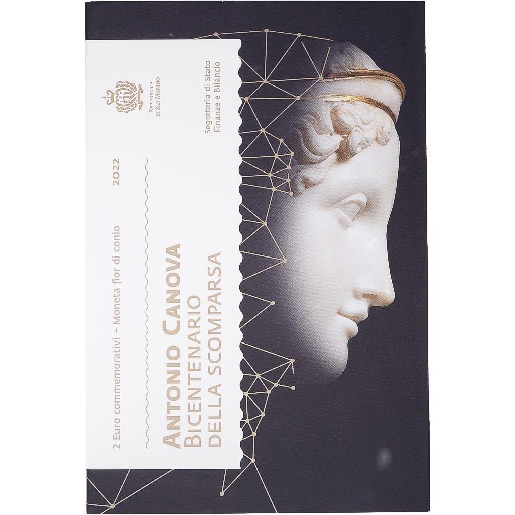 Saint-Marin, 2 Euro, Antonio Canova, FDC, 2022, Rome, Bimétallique, FDC