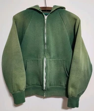 1980s Vintage Sweatshirt Zip Up Hoodie Sun Faded Thick