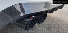 GLOSS BLACK CARBON FIBRE AKRAPOVIC EXHAUST TIPS 4” VW GOLF R MK7 MK7.5 MK8 MK8.5