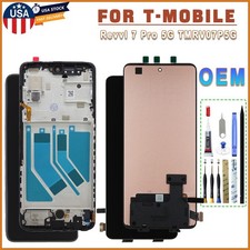 OEM OLED Display LCD Touch Screen Digitizer Frame For T-Mobile Revvl 7 Pro 5G