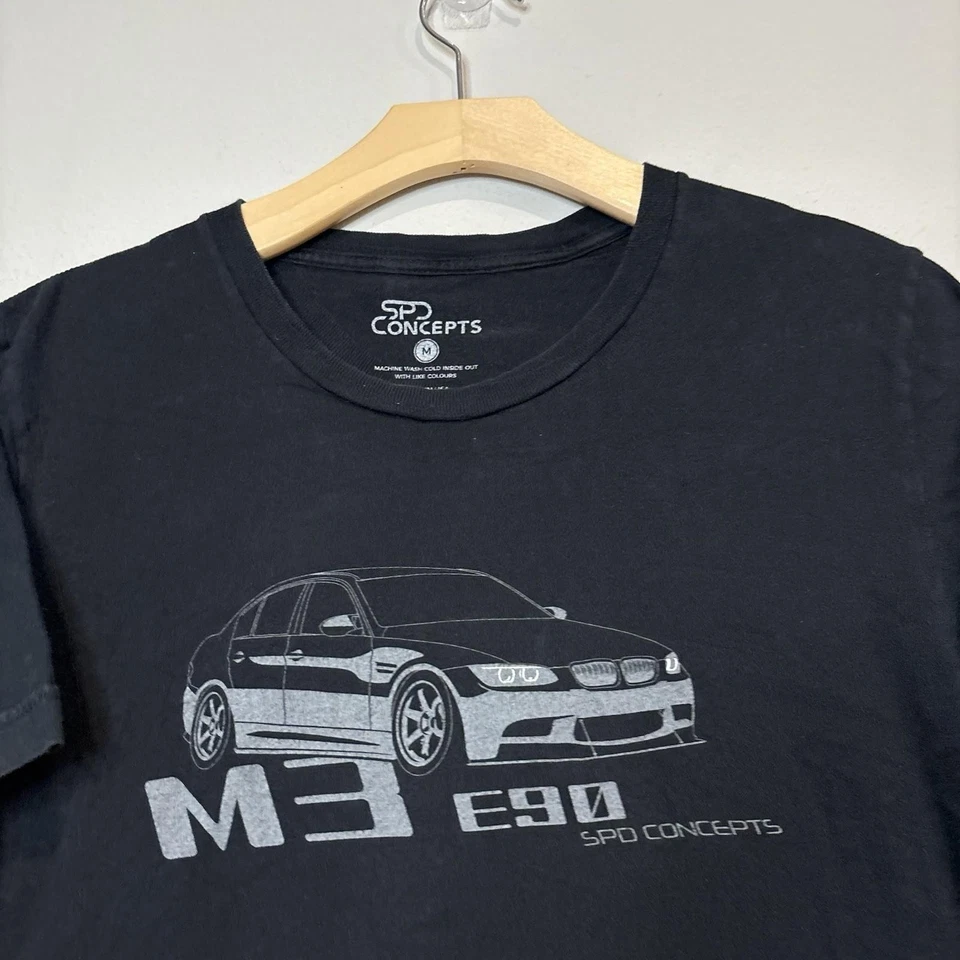 Camiseta BMW Rara Negra Sólida Para Hombre Mediana Equipo E3 E90 Spd Concepts Foto 2 de 4