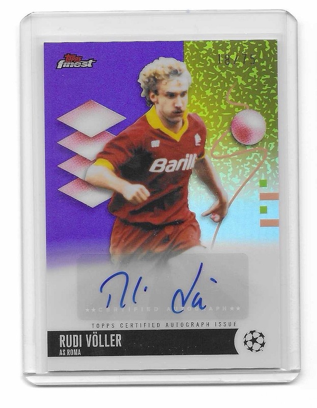 2025-26 Topps Finest UEFA CC Rudi Voller Auto Purple Refractor #/75 Roma
