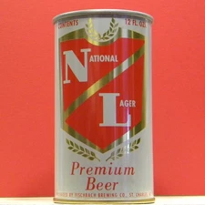 National Lager Beer 12 oz Pull Tab Can Fischbach St Charles Missouri I-82 H/G AF