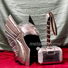 Thor Hammer And Helmet For Cosplay Movie Costume Mjolnir Costume , Tariff free