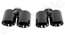 CARGRAPHIC Modena Sport-Endrohre 4x89mm für Porsche 997 Carrera Schwarz-Chrom