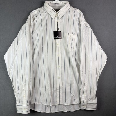 Pierre Balmain Shirt Mens Size 2XL White Pinstripe Long Sleeve Button Formal NWT