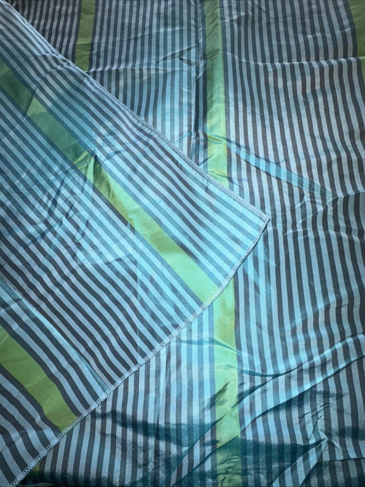 Designers Guild Nyamati Tela Chennai 100% Seda Azul Rayas Lg Panel de Sala de Exposición Foto 3 de 4