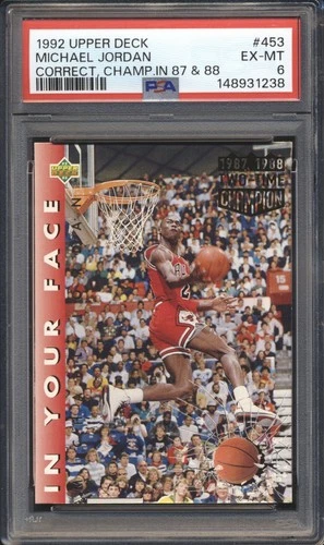 1992 Upper Deck SLAM DUNK CHAMP (CORRECT) Michael Jordan #453 PSA 6 BULLS HOF