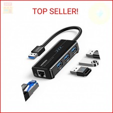 UGREEN USB 3.0 Hub Ethernet Adapter 10 100 1000 Gigabit Network Converter with 3