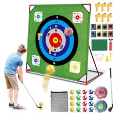 Giant 54"x54" Golf Chipping Game for Kids Adults - 16 Sticky Balls, 8 Bean Bag