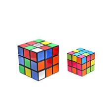 Set of 2 Rainbow Rubiks Cubes Small and Mediu...