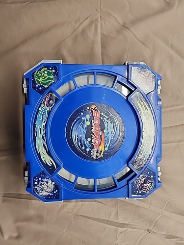 2010 Blue Beyblade Metal Fury Battle Arena Stadium Folding Carrying Travel Case