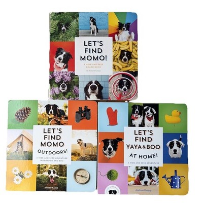 Let's Find Momo: Hide & Seek Board Book Lot Of 3 Momo, Outdoors, Yaya & Boo GOOD