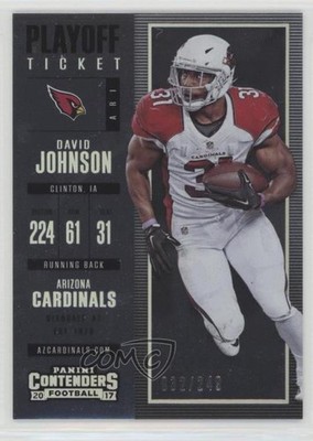 2017 Panini Contenders Season Playoff Ticket 32/249 David Johnson #50 7p8