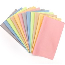 Microfiber Cleaning Cloths 12 Pack Multi Color 6x7 Inch Soft Glasses Lens Cloth