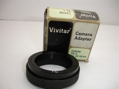 VIVITAR T-Mount T2 lens Adapter for Canon FD mount SLR film camera TA-4