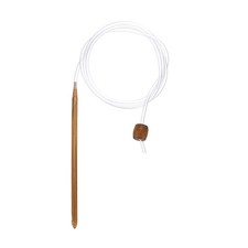 Bamboo Tunisian Circular Crochet Hook 6mm US J/10 with Cable Bead Brown