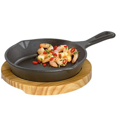 Küchenprofi Servierpfanne Gusseisen Schwarz für Grill Backofen Herdarten
