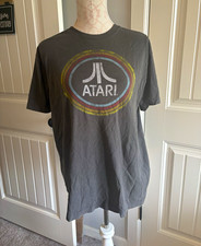 Vintage RippleJunction Atari Men's Gray Logo Graphic Crew Neck Tee Shirt L