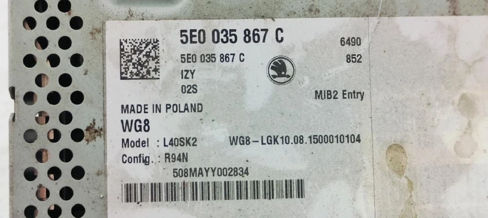 5E0035867C audio system für SKODA OCTAVIA LIM. (5E3) STYLE 2013 157785 - Bild 3 von 4