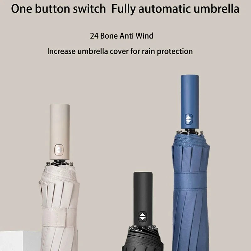 Paraguas plegable automático compacto anti-uv automático sol/lluvia para hombre. Foto 3 de 4