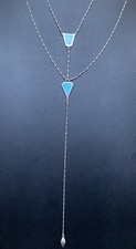 Sterling Silver Silpada Double Y Necklace Multi Strand Reversible 18-20" Tassel
