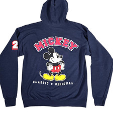 Disney parks Sweatshirt Medium Blue Double Sided Full Zip Hoodie Mickey Mouse