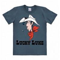 100% Baumwolle Logoshirt® Easy Fit Lucky Luke Portrait T-Shirt (Blau) - L